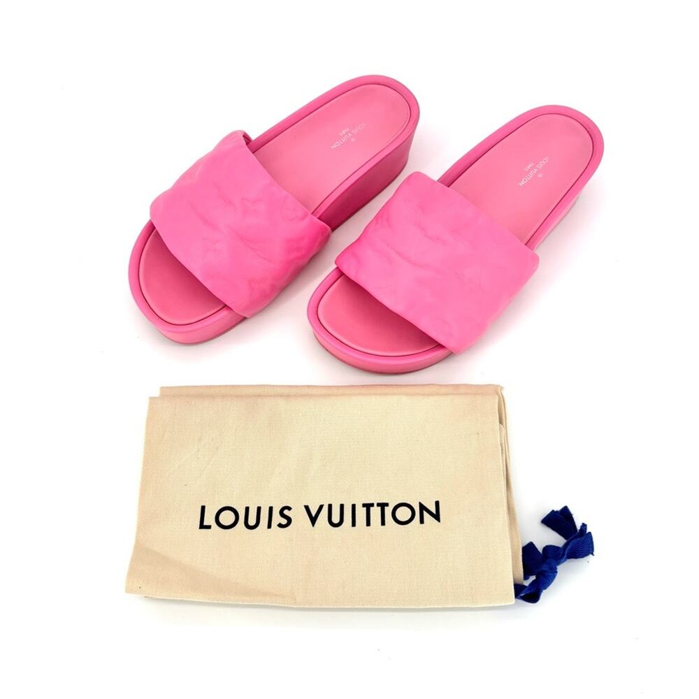 Louis Vuitton Jumbo Comfort Flatform Monogram Mules Slides 38 - Picture 2 of 7
